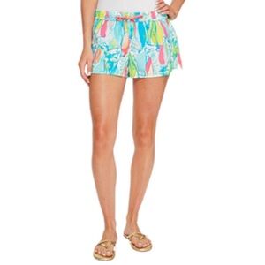 Lilly Pulitzer Run Around Shorts Luxletic Pull On Colorful Pockets  Size XS